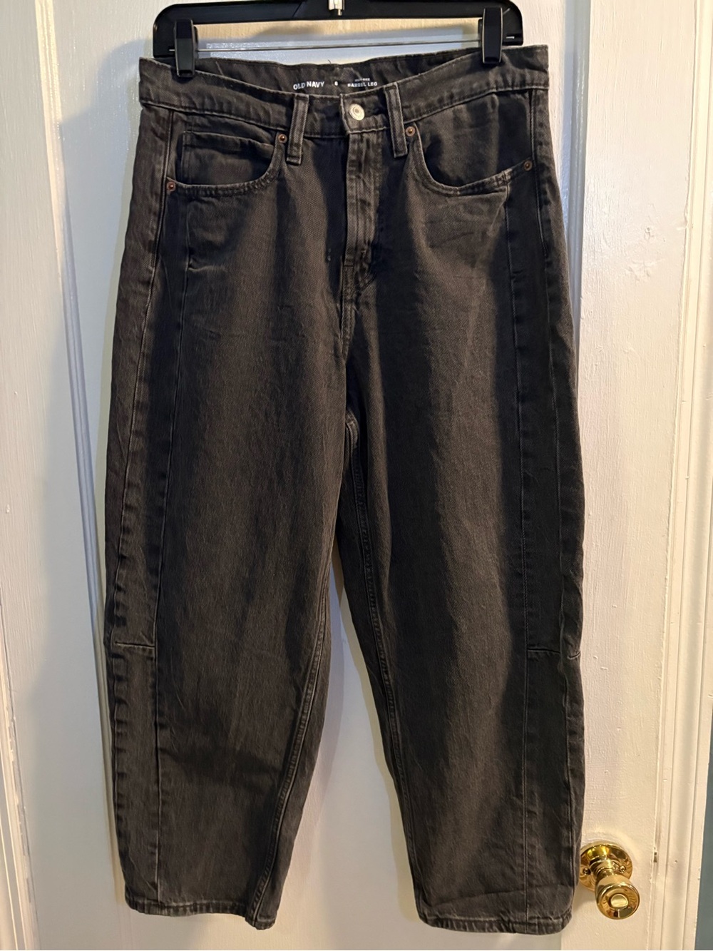 Old Navy Black High-Rise Barrel Jeans - Women's